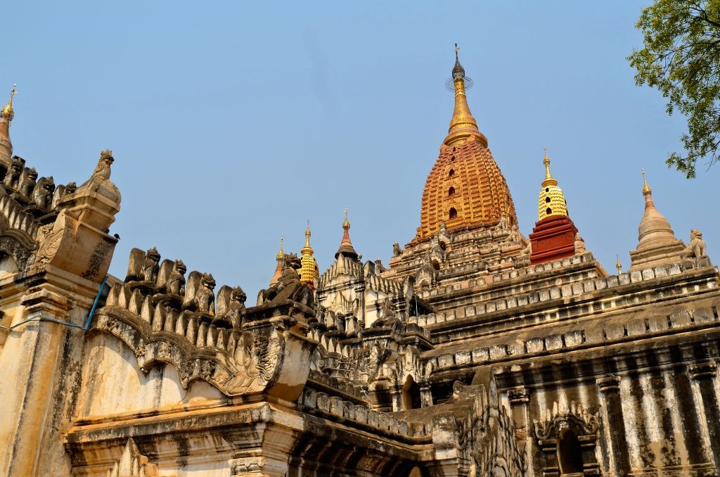 View of the stupa of Ananda template in Bagan, Myanmar