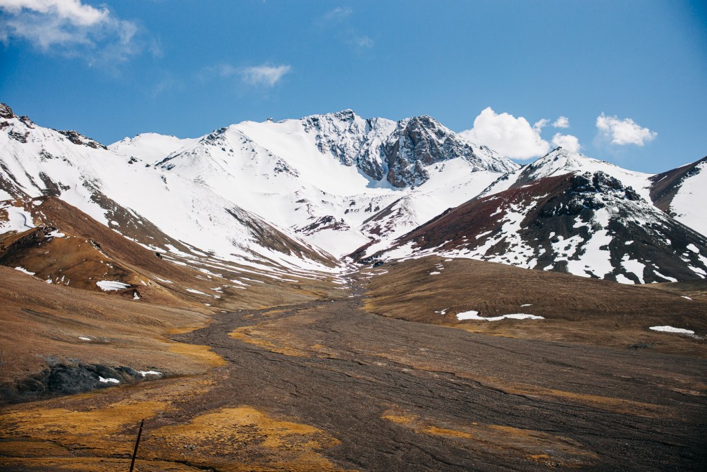The mountain pass into Kyrgyzstan.